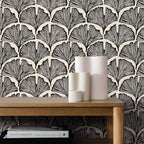 Tempaper x Novogratz Zebra Black Feather Palm Removable Peel and Stick Wallpaper - Image 2