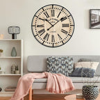 EMAX HOME Rustic Farmhouse Wall Clock 24 Inch, Vintage Oldtown London Wooden - Image 6