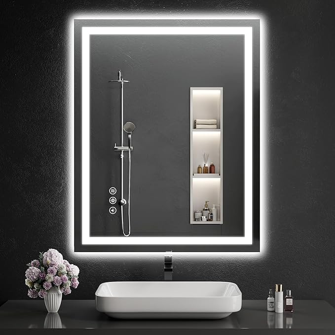 40"x32" LED Bathroom Mirror by WISSMILESHOME