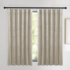 NICETOWN Camel Velvet Curtains 63 Inch Long 52 Wide, Room Darkening Vision - Image 2