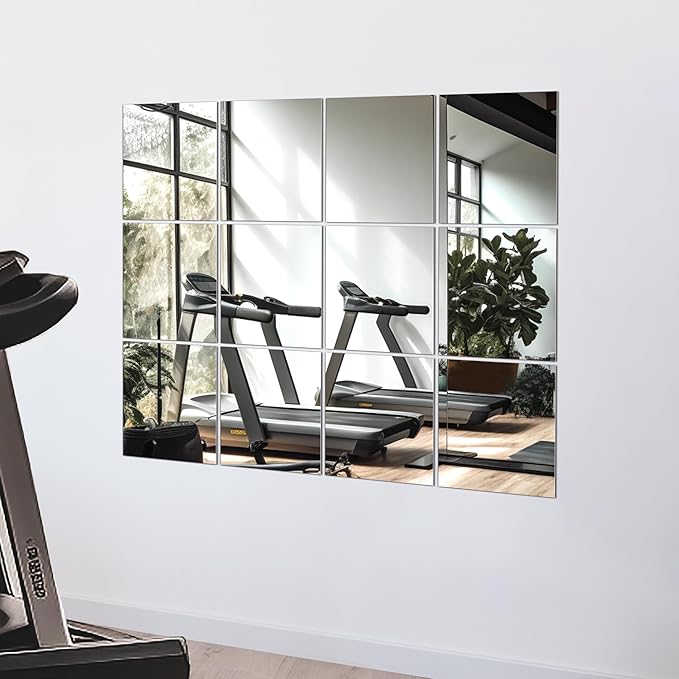 TRAHOME Home Gym Mirror Tiles for Wall, Living Room, Over The Door by TRAHOME