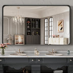 LOAAO 48X28 Inch Black Metal Framed Bathroom Mirror - Image 8