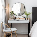 G-LEAF Black Round Mirror 32 inch Circle Mirror - Image 6