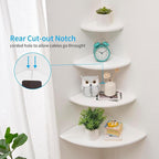 Corner Shelf, Solid Oak Wood Floating Corner Shelf Wall Mount Round End - Image 4