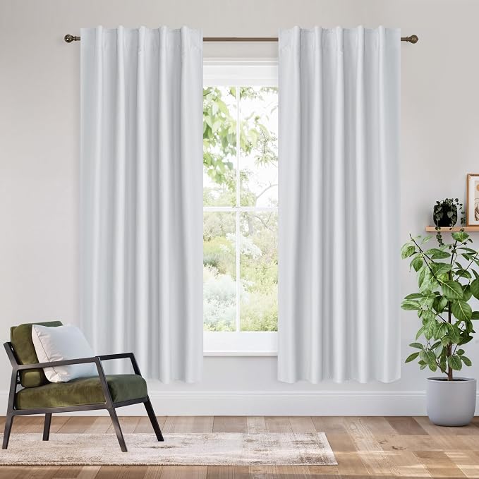 RYB HOME Bedroom Blackout Curtains 72 inches Long, 100% Blackout Thermal by RYBHOME