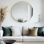 Oruii Gold Circle Mirror, 20 inch Round Mirror Metal Frame, Living Room - Image 5