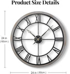 Cuspin Large Wall Clock for Living Room Decor, 24 Inch Round Farmhouse Wall - Image 4