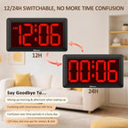 Soobest 9.5 Inch Large Digital Wall Clock Battery Operated, Auto & Manual - Image 8