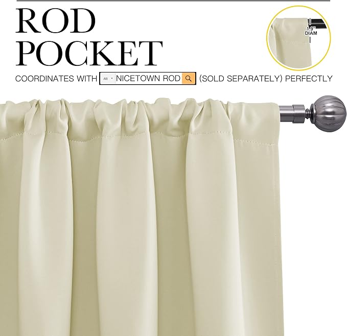 NICETOWN Bedroom Curtains for Kids Room, Window Treatment Thermal Insulated - Image 3