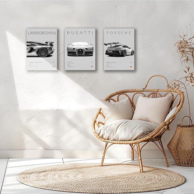 CSLGQGV Car Poster Vintage Racing Car Wall Art Supercar Canvas Prints Painting - Image 2