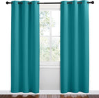 NICETOWN Room Darkening Curtains 78 inch Length 2 Panels, Peacock Teal - Image 2