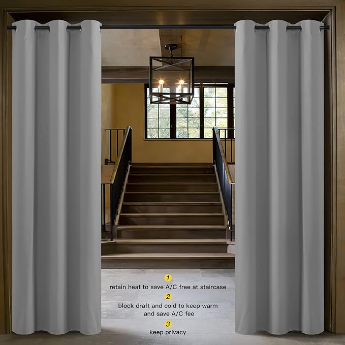 NICETOWN Sliding Door Curtains 96 inch Length, Single Curtain, Insulating - Image 2
