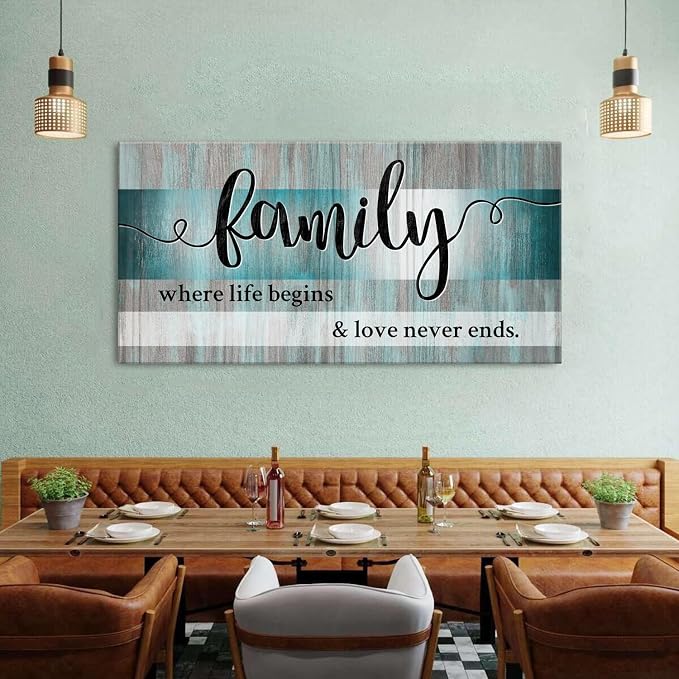 Teal Family Wall Art Family Signs - Image 4