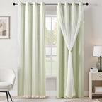 XiDi Green Curtains for Bedroom, Girls Room Blackout Curtains, Kids Room by Addsomecolortolife