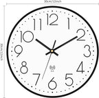 Foxtop Atomic Wall Clock Battery Operated Round Analog Modern Black Wall Clock - Image 2