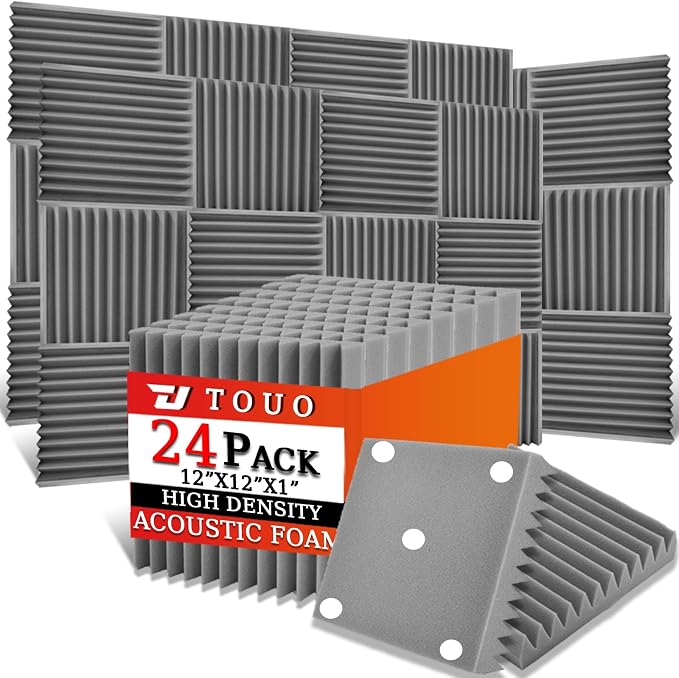 24 Pack Acoustic Panels – Sound Proof Foam Panels by TOUO