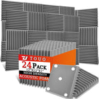 24 Pack Acoustic Panels – Sound Proof Foam Panels by TOUO