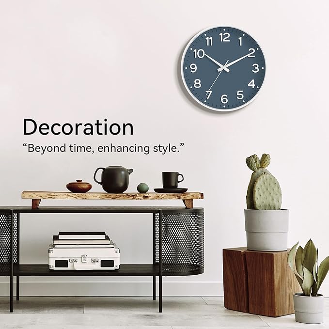 Roymnie Wall Clock, Silent Wall Clocks Battery Operated 8 Inch-Modern Non - Image 5