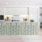 practicalWs 17.71''x 393.7''Blue Distressed Wood Wallpaper Self-Adhesive Peel - Image 2