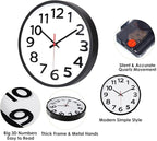 Wall Clock 12 Inch Silent Non-Ticking Big Numbers Easy to Read Wall Clocks - Image 3