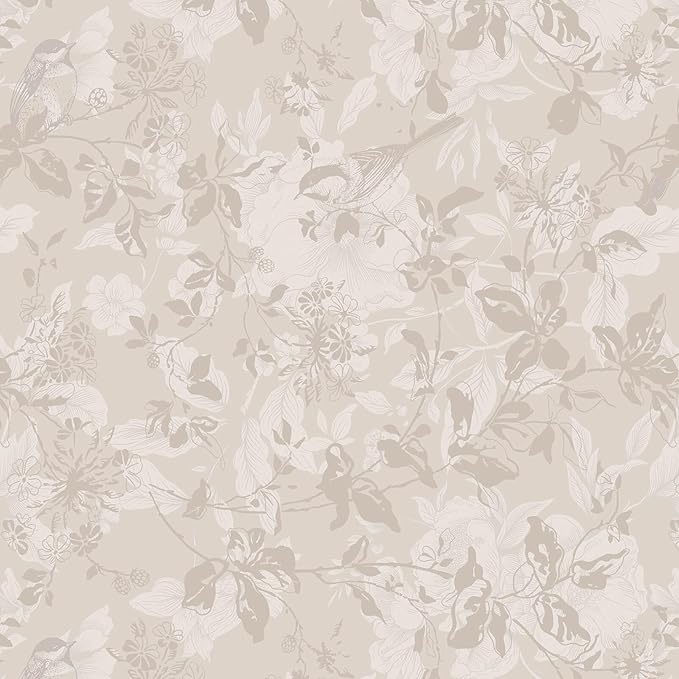 Heroad Beige Brown Wallpaper Floral Wallpaper Peel and Stick Boho Contact Paper by HeroadBrand