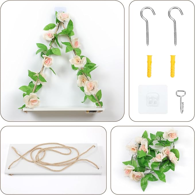 JOPSTDI Floating Shelves for Wall, Plant Wall Decor, Hanging Shelf, Cottage - Image 5