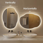 LOVESPEJO Irregular Backlit Mirror Bathroom 25x35 Inch, Asymmetrical LED - Image 2