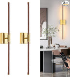 Morauroral 30″ Walnut Battery Operated Wall Sconces by Morauroral