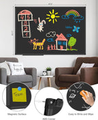 XBoard Magnetic Chalkboard 48 x 31 inch Chalk Board/Black Board, Display - Image 2
