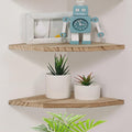Joiishom Wood Corner Wall Shelves Set of 2, Solid Wood Corner Floating Shelves by JoiishomMakeLifeBetter