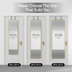 SCWF-GZ 57x20 Door Hanging Full Length Mirror, Floor or Wall Mounted Metal - Image 8