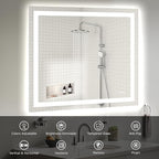 Hivone 40X36 LED Bathroom Mirror - Image 3