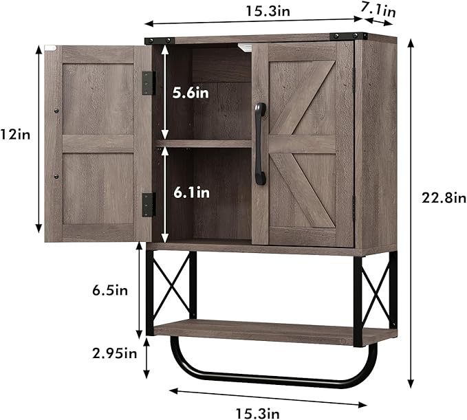 RUSTOWN Farmhouse Rustic Medicine Cabinet - Image 3