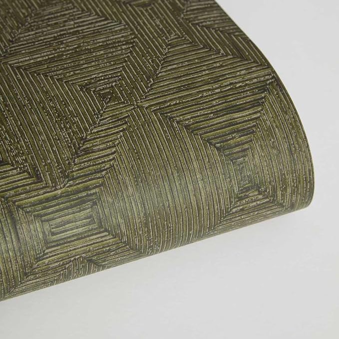 Tempaper x Jeremiah Brent Olive Textured Hoffmann Faux Sisal Removable Peel and - Image 5