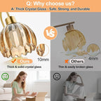 Bathroom Light Fixtures, 2-Light Brushed Gold Vanity Lights - Image 5