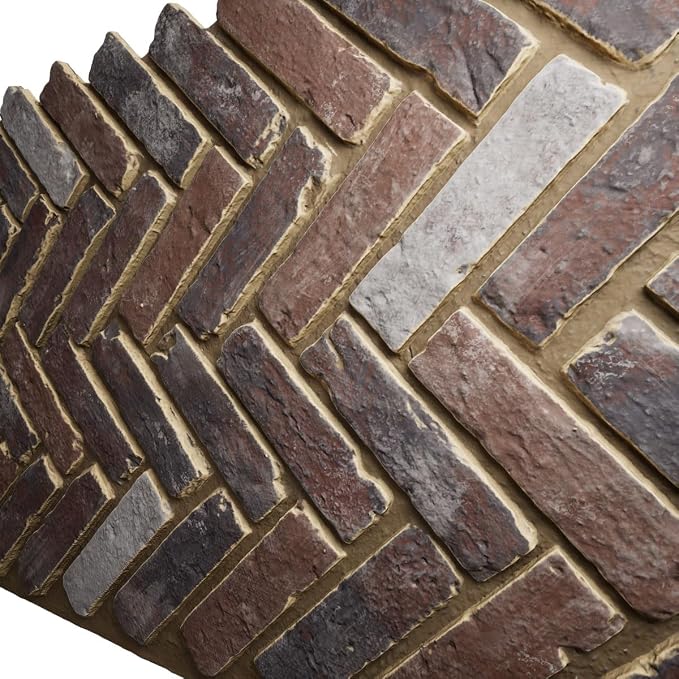 EverStone Herringbone Faux Brick Panel, 46 1/2"W x 25 1/4"H x 1"D, Smokey Rose - Image 7