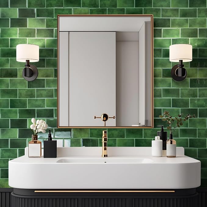Art3d Peel and Stick Green Wall Tiles – 12"x12" Thicker Design Backsplash - Image 4