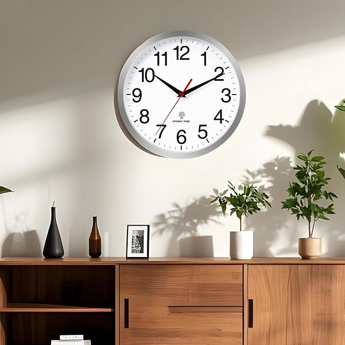 Rohioue Atomic Wall Clock Modern 10 Inch Battery Operated Analog Clock - Image 7