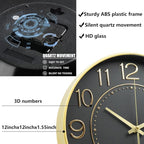 HZDHCLH 12inch Wall Clocks Battery Operated, Quartz Movement, Silent Non - Image 3
