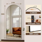 HARRITPURE 56"x21"Full Length Mirror Arch Floor Mirrors - Image 5