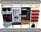 Wall Control Pegboard Organizer 4 ft. Metal Pegboard Standard Tool Storage Kit - Image 11