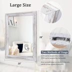 AAZZKANG Mirrors for Wall Rustic Wood Framed Hanging Mirror 28"x20" Decorative - Image 2