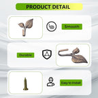 Set of 4 Vintage Leaf Wall Hooks Antique Bronze Coat Hooks Heavy Duty - Image 3