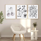 BOKPEN 3pcs Black and White Trendy Preppy Wall Art Bows Disco Ball Many Heart - Image 4