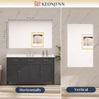 Keonjinn 48 x 30 Brushed Nickel Bathroom Mirrors - Image 8