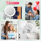 FUNTOUCH 5000mAh Rechargeable Wall Mounted Makeup Mirror - Image 7