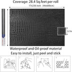 Arthome 17"×240" Black Crocodile Peel and Stick Wallpaper, Charcoal Black - Image 7
