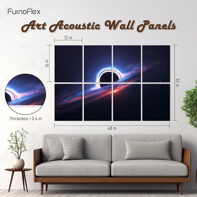 FurnoFlexArt Acoustic Panels Tiles Decorative Room Sound Proof Foam Absorbing - Image 2