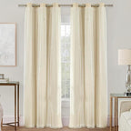 XiDi Curtains for Bedroom Decor Beige34/72/1 by Addsomecolortolife