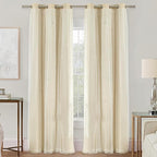 XiDi Curtains for Bedroom Decor Beige34/84/1 by Addsomecolortolife